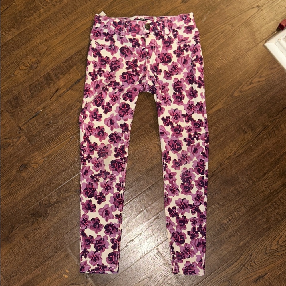 The Children's Place Pink and White Floral Leggings